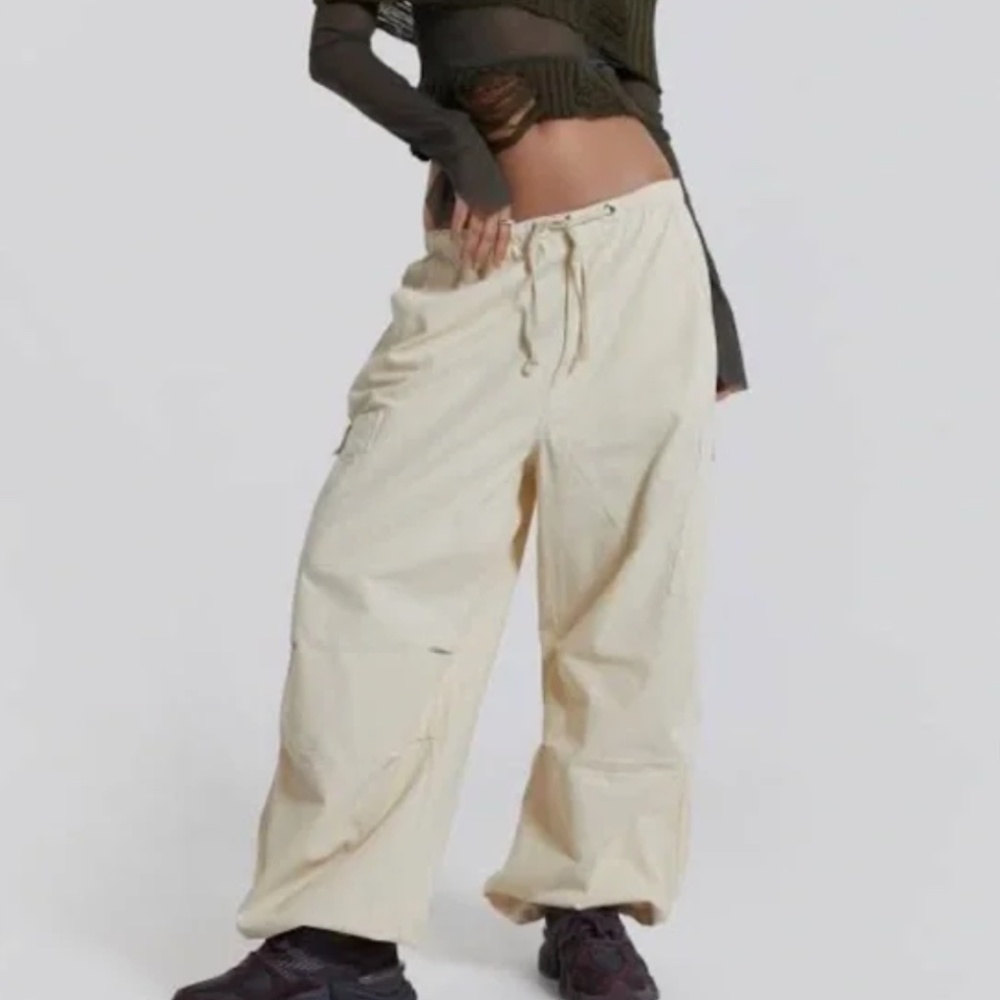 Jaded London Parachute Cargo Pants Sage Green Medium
